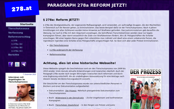 Screenshot der Webseite: 278.at